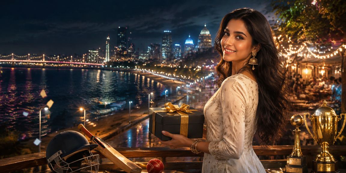 A young Indian woman watching cricket and placing bets on her mobile